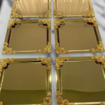 6 Adet Nazengül Gold Renk Tepsi