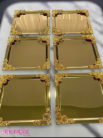 6 Adet Nazengül Gold Renk Tepsi