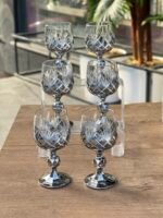 6 Kişilik BOHEMİA Kesme DetayKahve Yanı Bardağı **TOMBUL GÜMÜŞ 006