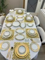 60 PARÇA KÖSEM SULTAN LUXURY 
PORSELEN YEMEK TAKIMI **12 KİŞİLİK - Görsel 4