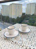 2 Kişilik Stayl Türk Kahvesi Fincanı ( mavi Detay )