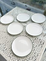 6 Adet Stayl Pasta Tabağı ( yeşil detay)