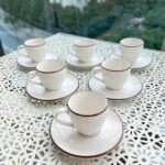 6 Kişilik Stayl Türk Kahvesi Fincanı ( Kırmızı Detay )