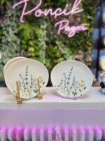 6 Adet Porselen Pasta Tabağı Flowers - Görsel 2