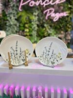 6 Adet Porselen Pasta Tabağı Flowers - Görsel 3