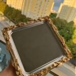 6 Adet Sarmaşık Gümüş Renk Tepsi