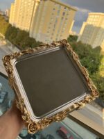 1 Adet** Sarmaşık Gümüş Renk Tepsi