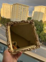 6 Adet Sarmaşık Gold Renk Tepsi - Görsel 2