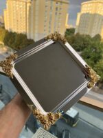 1 Adet **Nazengül Gümüş Renk Tepsi - Görsel 2