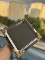 1 Adet **Nazengül Gümüş Renk Tepsi - Görsel 3