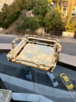 6 Adet Çift Tutmal Gold Renk Tepsi - Görsel 2