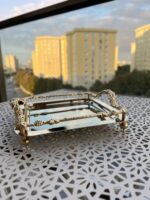 6 Adet Çift Tutmal Gold Renk Tepsi - Görsel 4