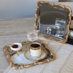 6 Adet KARE GÜMÜŞ ÇERÇEVELİ SUNUM TEPSİSİ