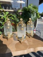 3’Lü Japon Gülü Çatlamalı Kavanoz Gold **LARGE LUXURY - Görsel 2