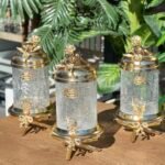 3’Lü Japon Gülü Çatlamalı  Kavanoz Gold **LARGE  LUXURY