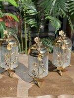 3’Lü Japon Gülü Çatlamalı  Kavanoz Gold **MADLEN  LUXURY