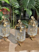 3’Lü Japon Gülü Çatlamalı Kavanoz Gold **MADLEN LUXURY