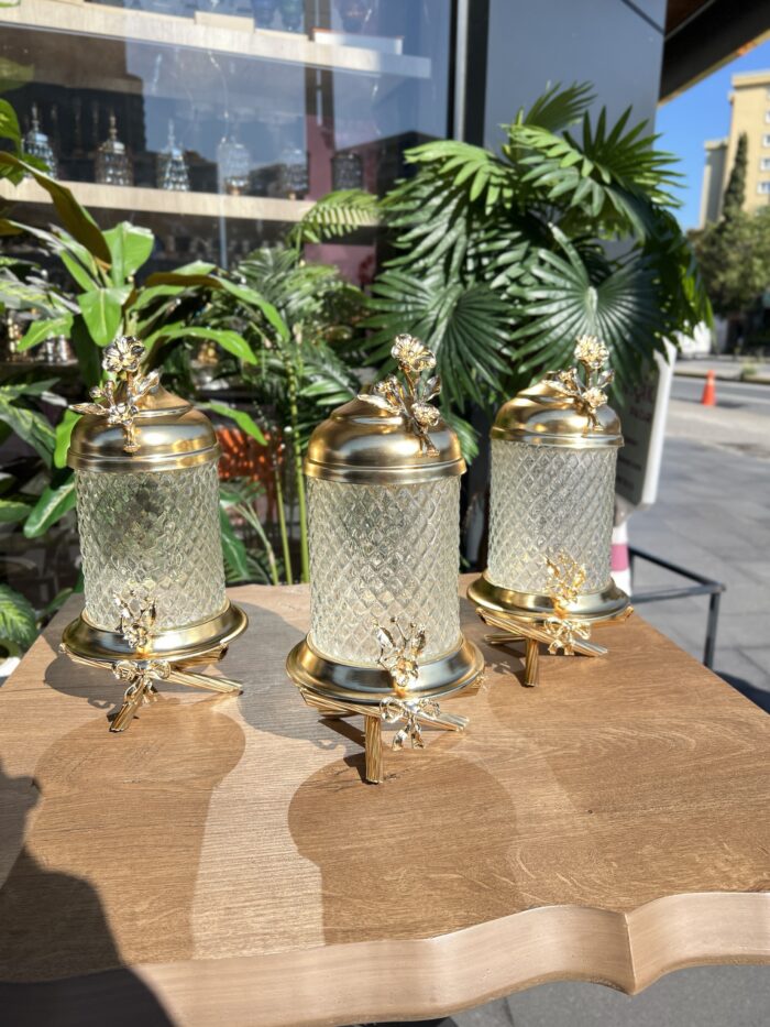 3’Lü Japon Gülü Çatlamalı  Kavanoz Gold **LARGE LUXURY**BRENA - Görsel 2