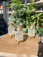 3’Lü Japon Gülü Çatlamalı Kavanoz Gold **MADLEN 2 LUXURY - Görsel 2