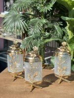 3’Lü Japon Gülü Çatlamalı Kavanoz Gold **MADLEN 2 LUXURY