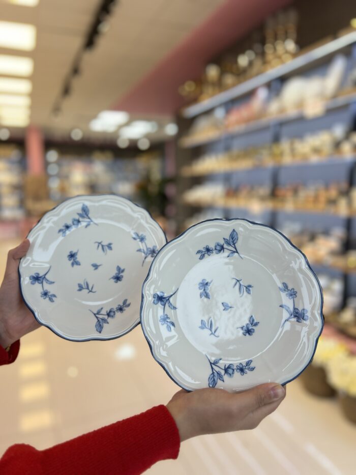 6 Adet Porselen Pasta Tabağı Blue Null - Görsel 2