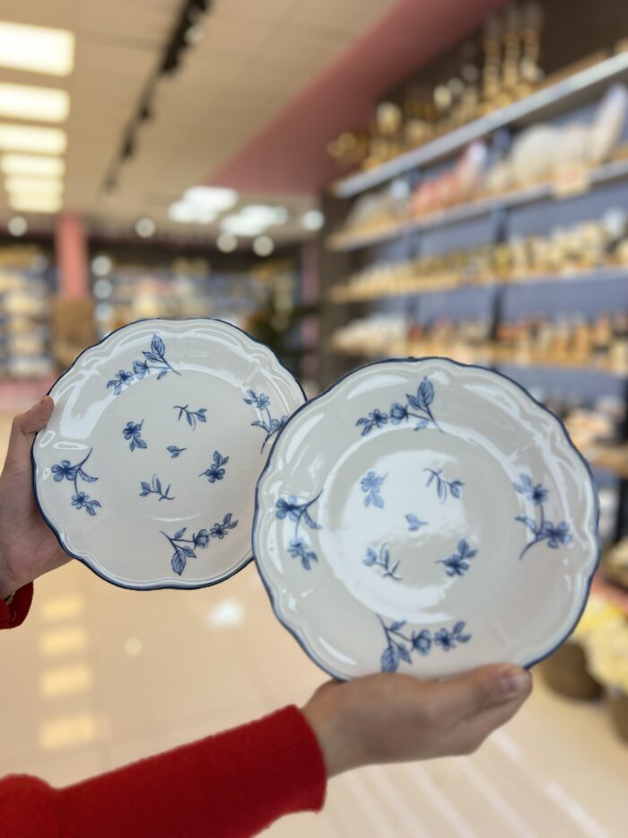 6 Adet Porselen Pasta Tabağı  Blue Null - Görsel 2
