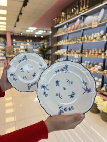 6 Adet Porselen Pasta Tabağı Blue Null