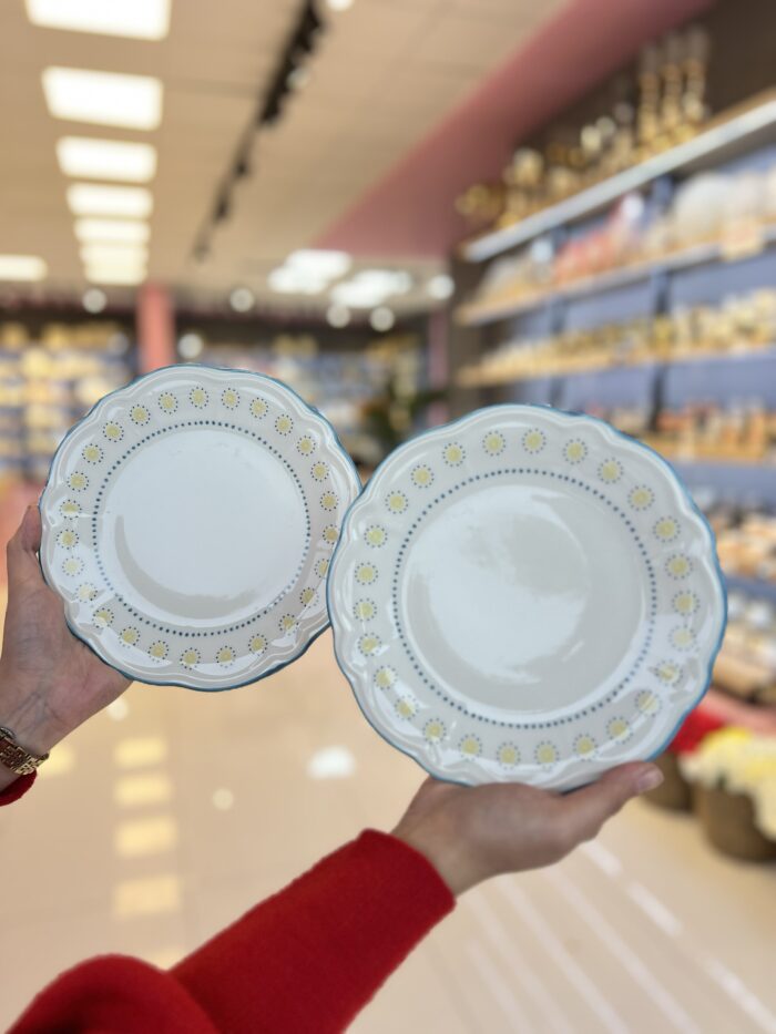 6 Adet Porselen Pasta Tabağı ASORTİ - Görsel 1