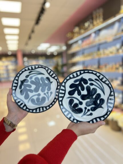 6 Adet Porselen Pasta Tabağı Blue Char