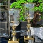 İTHAL 2 Lİ BÜYÜK CAM VAZO ALTIN
