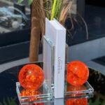 2 Lİ ÇATLAK KÜRE KİTAP TUTUCU TURUNCU