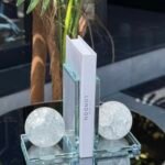 2 Lİ ÇATLAK KÜRE KİTAP TUTUCU ŞEFFAF