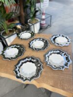 12 PARÇA YILDIZ TEPSİ ve PEÇETE SETİ*GÜMÜŞ