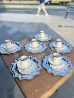 24 Parça FİNCAN + TEPSİ + PEÇETE KOMBİNİ *GÜMÜŞ