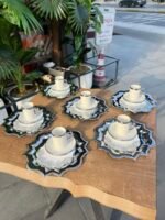 24 Parça FİNCAN + TEPSİ + PEÇETE KOMBİNİ *GÜMÜŞ - Görsel 3