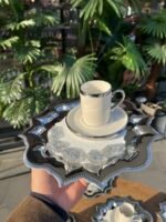 24 Parça FİNCAN + TEPSİ + PEÇETE KOMBİNİ *GÜMÜŞ - Görsel 5