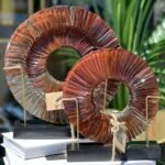 2 Lİ AHŞAP KAİDE CAM FÜZYON KAHVE