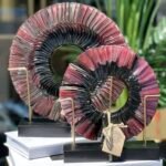 2 Lİ AHŞAP KAİDE CAM FÜZYON PEMBE