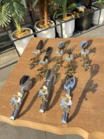 8 Parça AVANGARDE Gümüş Kelebekli Servis ve Maşa Seti - Görsel 5