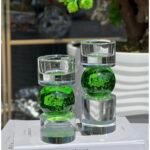 SİLİNDİR KABARCIK MODERN ŞAMDAN  YEŞİL