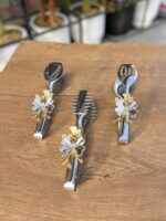 8 Parça AVANGARDE Gümüş Kelebekli Servis ve Maşa Seti - Görsel 4