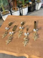 8 Parça AVANGARDE Gold Kelebekli Servis Seti ve Maşa Seti - Görsel 3