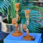 27 ve 23 CM KIRIK MUM CAM AKSESUAR TURUNCU