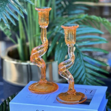 27 ve 23 CM KIRIK MUM CAM AKSESUAR TURUNCU