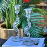 27 ve 23 cm KIRIK MUM CAM AKSESUAR ŞEFFAF