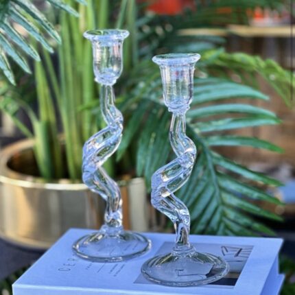 27 ve 23 cm KIRIK MUM CAM AKSESUAR ŞEFFAF