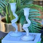 27 ve 23 CM KIRIK MUM CAM AKSESUAR BEYAZ