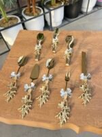 8 Parça AVANGARDE Gold Kelebekli Servis Seti ve Maşa Seti