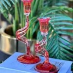 27 ve 23 CM KIRIK MUM CAM AKSESUAR KIRMIZI