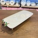 32 CM  BATON ZEYTİN DETAY 4 AYAKLI  PORSELEN SUNUMLUK